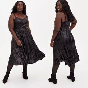 NWT Torrid 2 Black Liquid Knit Skater Dress 2X 18 20